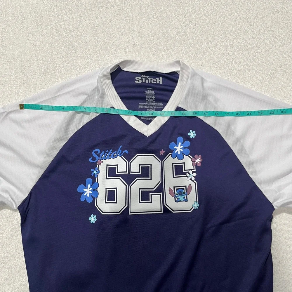 NEW!! Disney Lilo and Stitch Sports Jersey‎ #626 Blue and White - Size: XL/TG